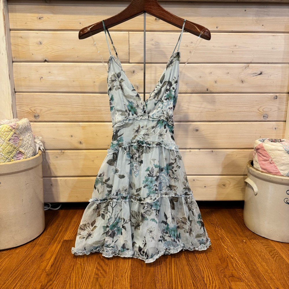 Windsor Blue and White Ruffled Tiered Sundress